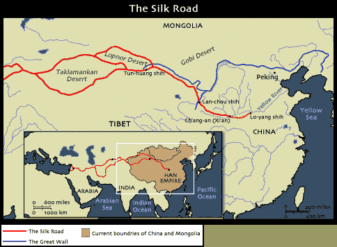 Map of Silk Road