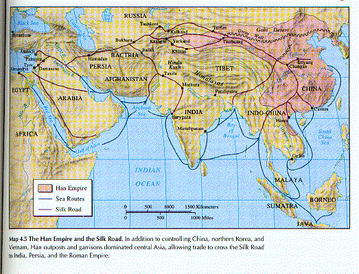 Han China map according to book